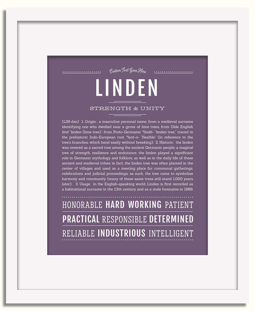 Frame Options | Deep Purple | White Frame, Matted