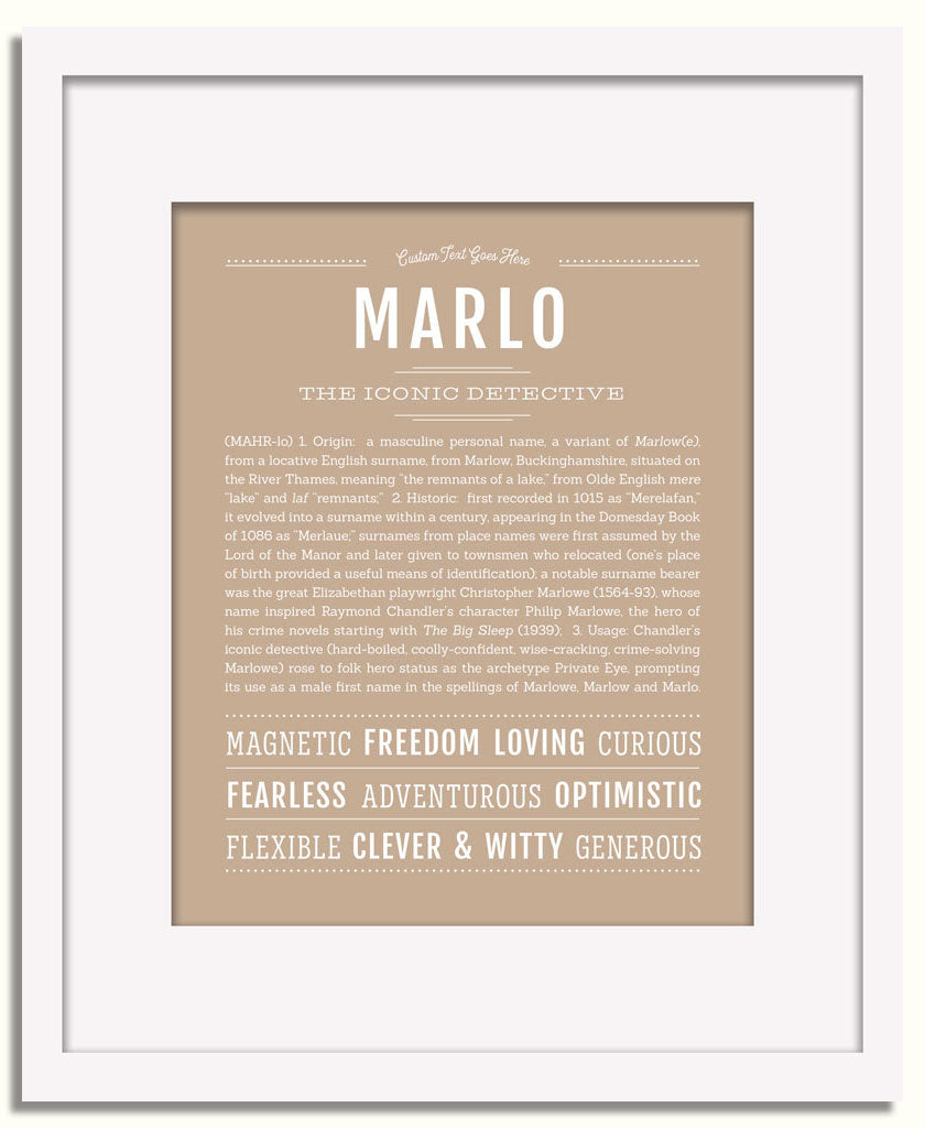 Frame Options | Tan | White Frame, Matted