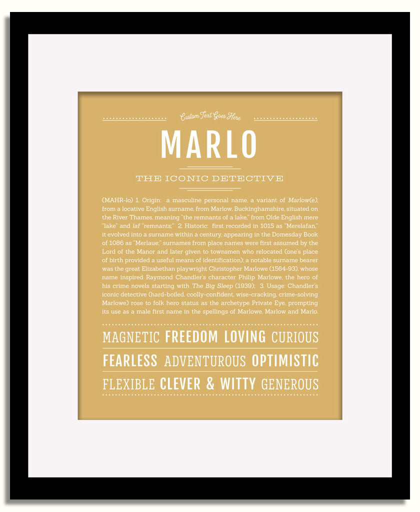 Frame Options | Matte Gold | Black Frame, Matted