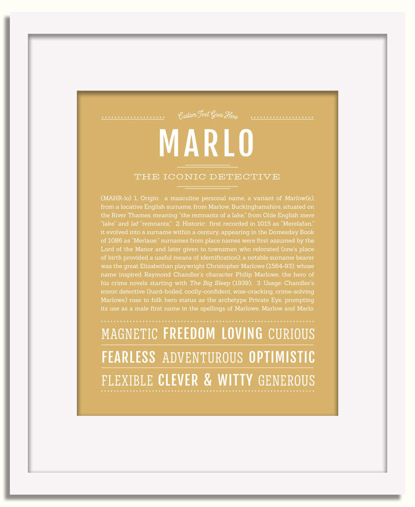 Frame Options | Matte Gold | White Frame, Matted