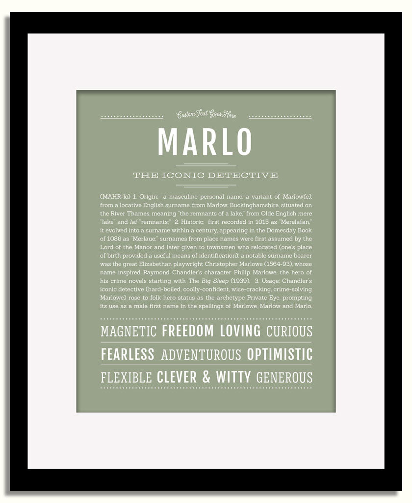 Frame Options | Sage | Black Frame, Matted