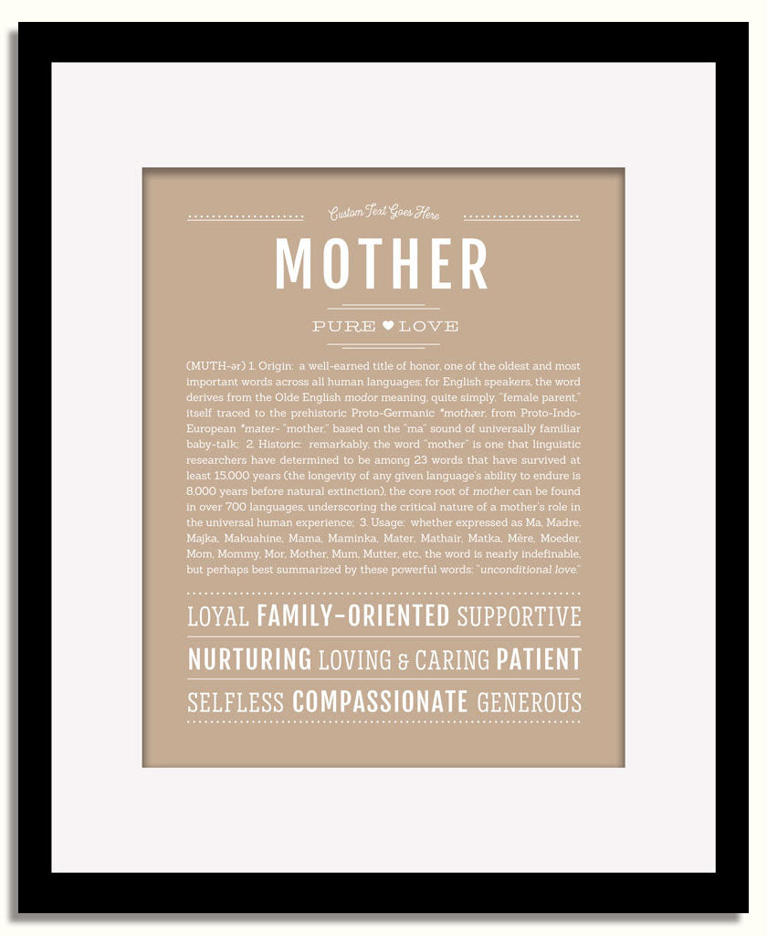 Frame Options | Tan | Black Frame, Matted