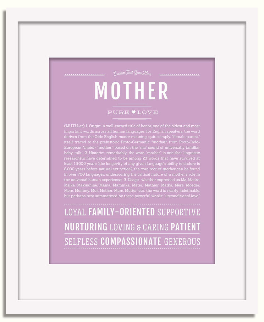 Frame Options | Lilac | White Frame, Matted