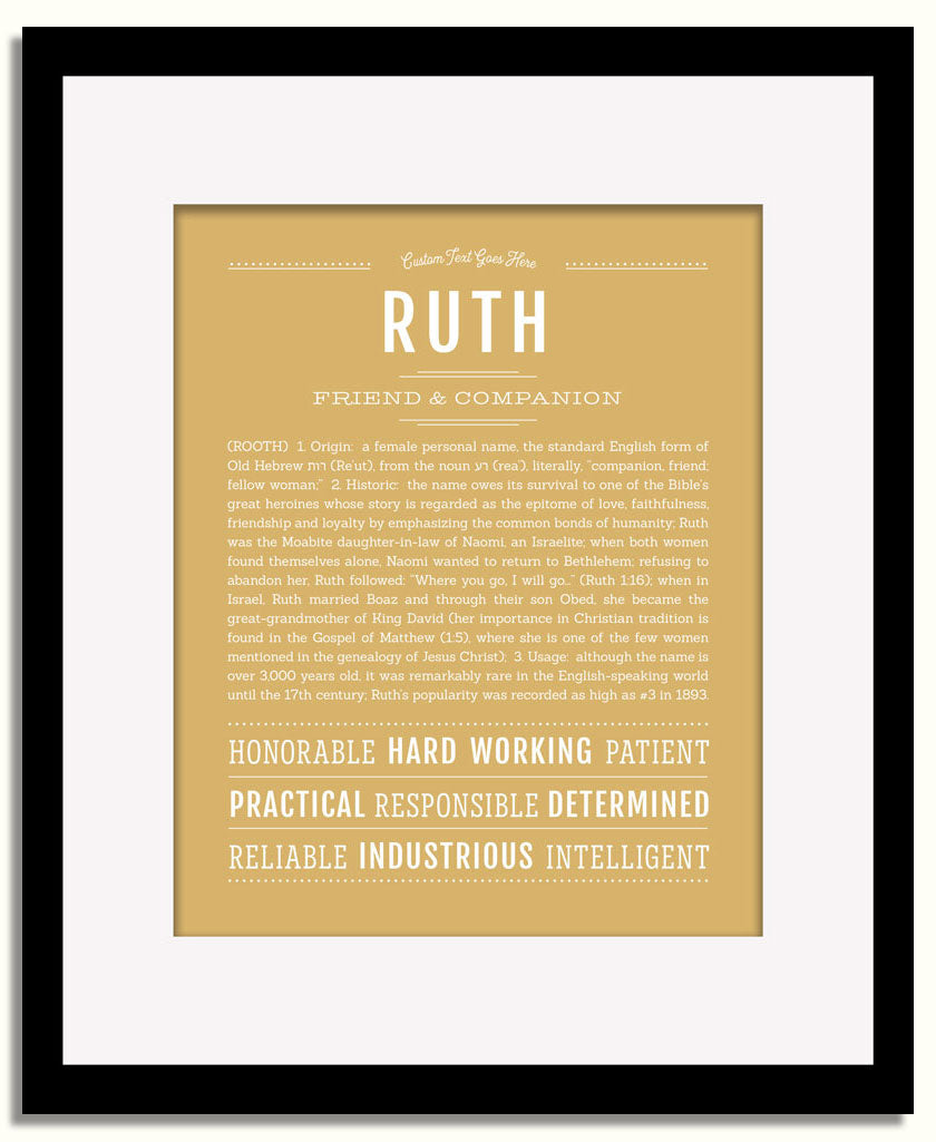 Frame Options | Matte Gold | Black Frame, Matted
