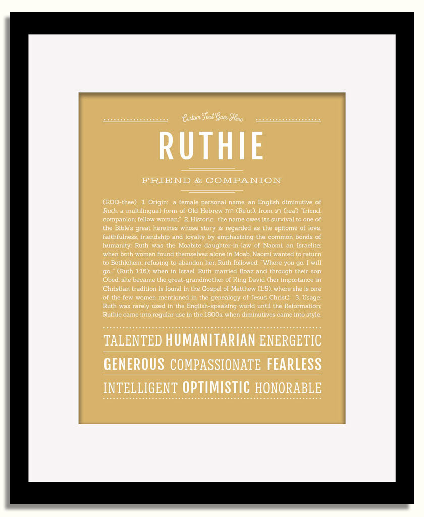 Frame Options | Matte Gold | Black Frame, Matted