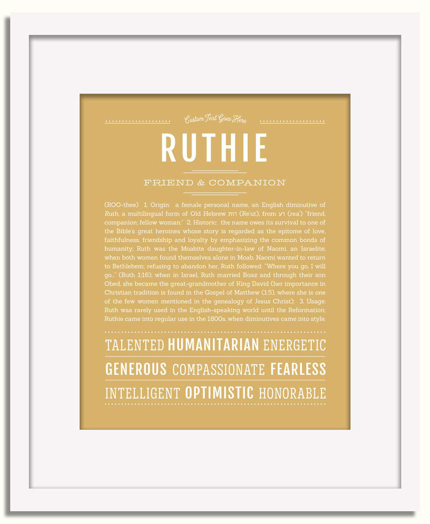 Frame Options | Matte Gold | White Frame, Matted