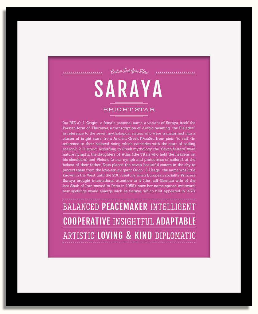 Frame Options | Dark Pink | Black Frame, Matted