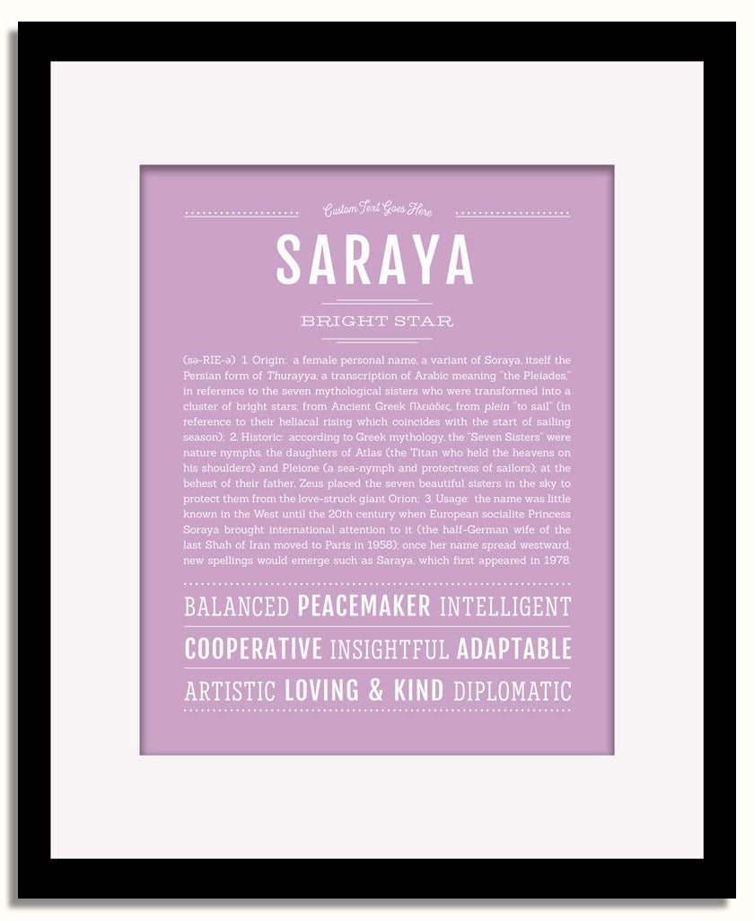 Frame Options | Lilac | Black Frame, Matted