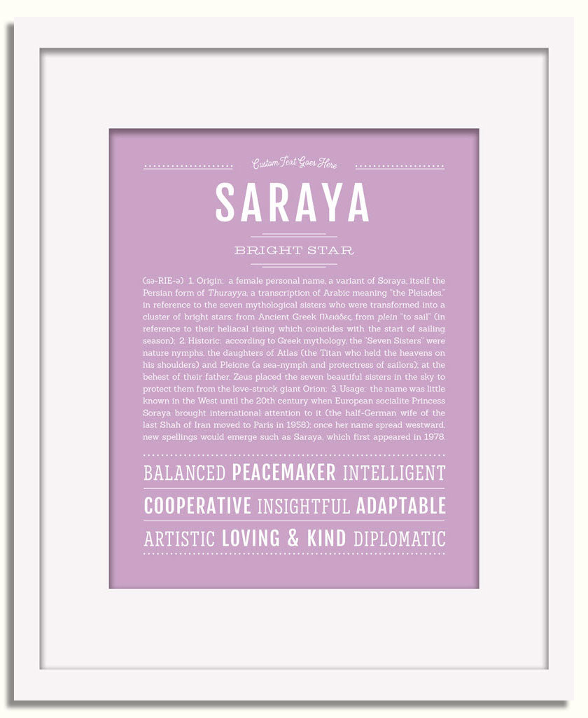 Frame Options | Lilac | White Frame, Matted