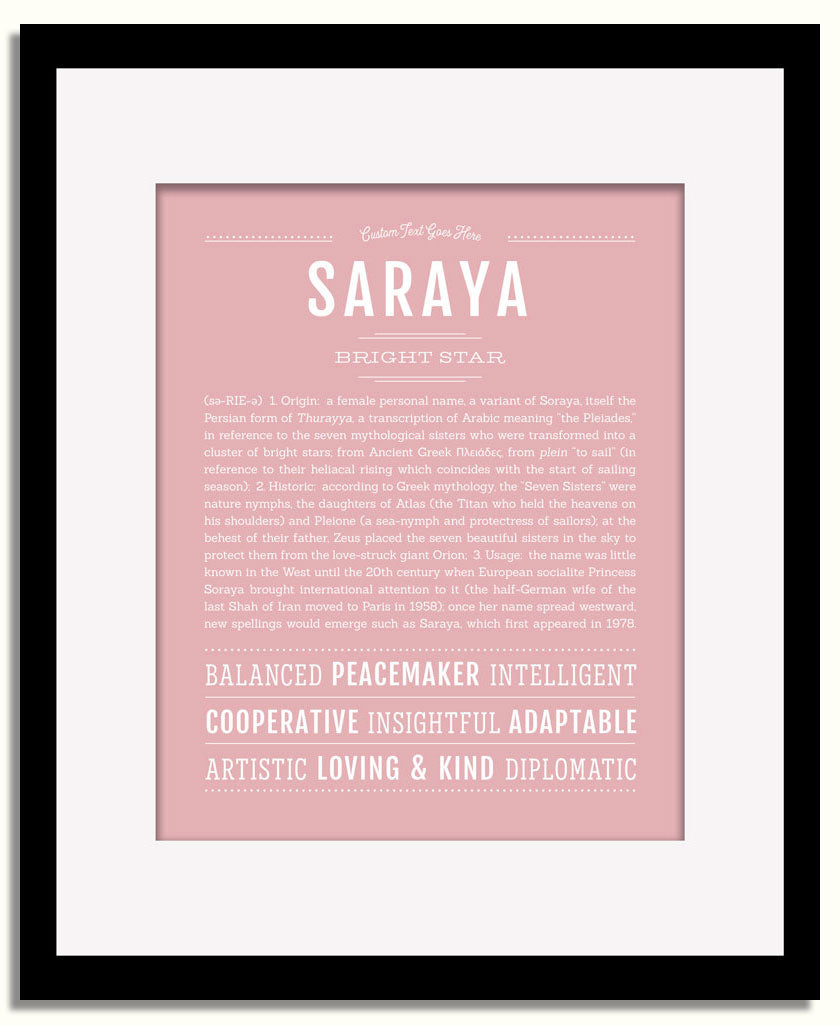 Frame Options | Dusty Rose | Black Frame, Matted