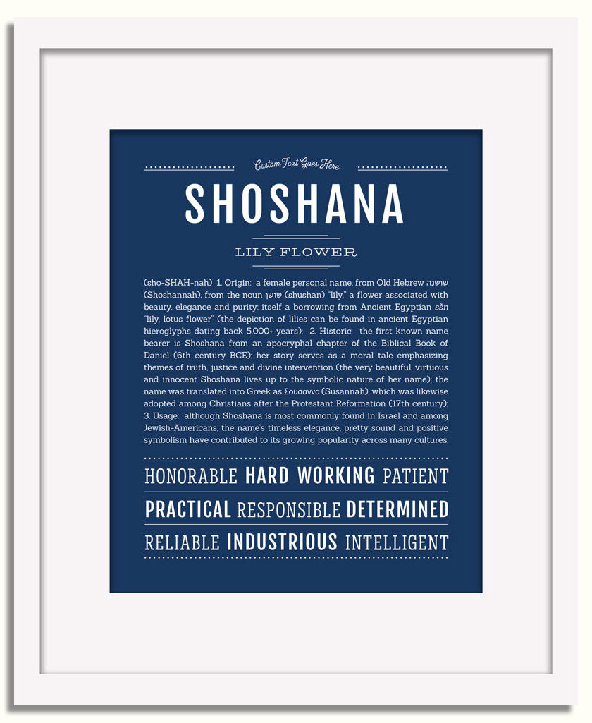 Frame Options | Midnight Blue | White Frame, Matted