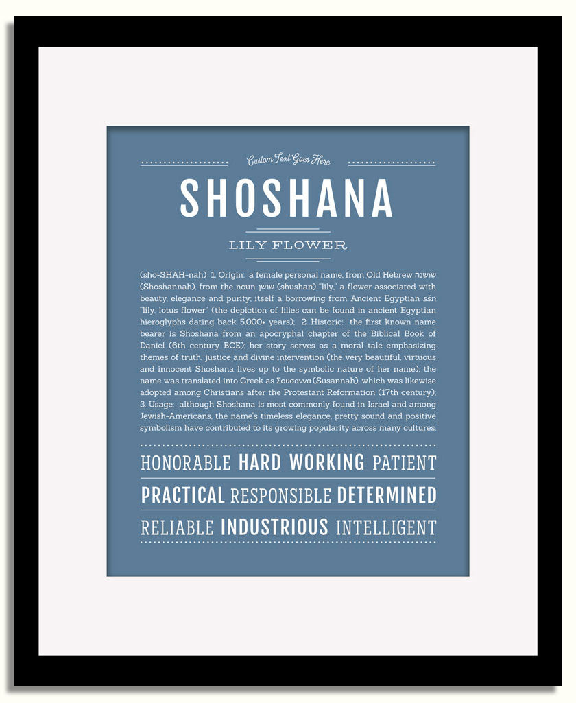 Frame Options | Steele Blue | Black Frame, Matted