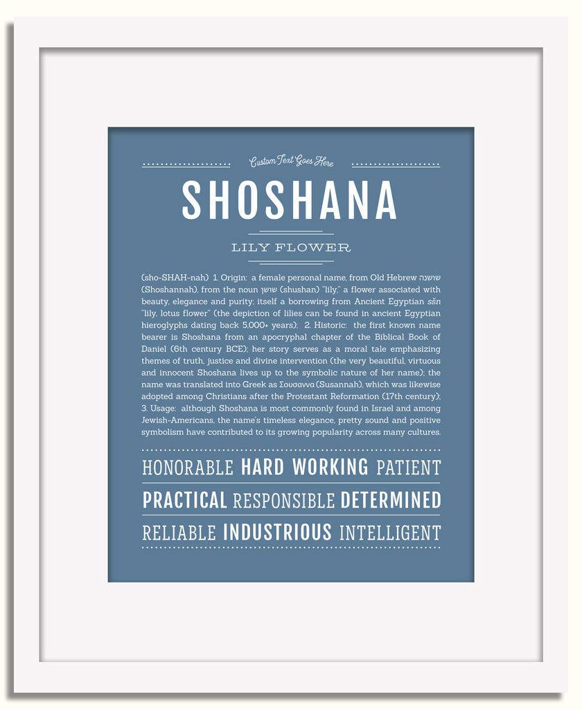 Frame Options | Steele Blue | White Frame, Matted