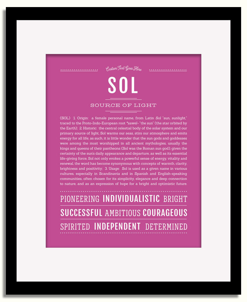Frame Options | Dark Pink | Black Frame, Matted