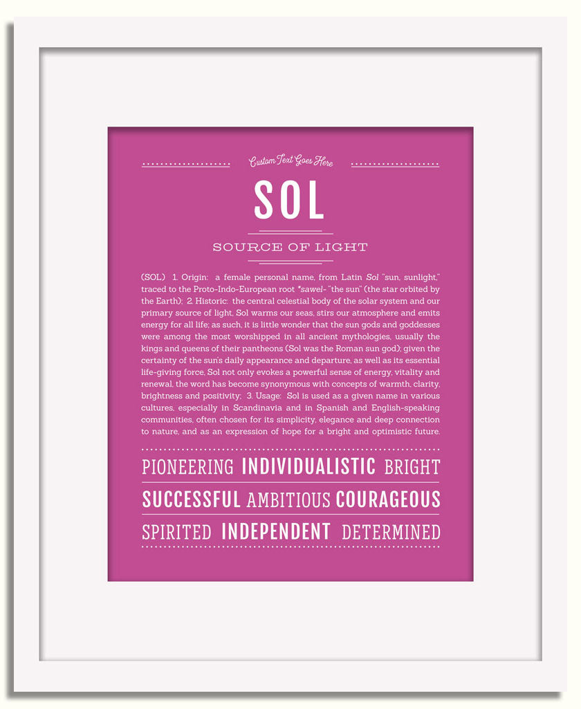 Frame Options | Dark Pink | White Frame, Matted