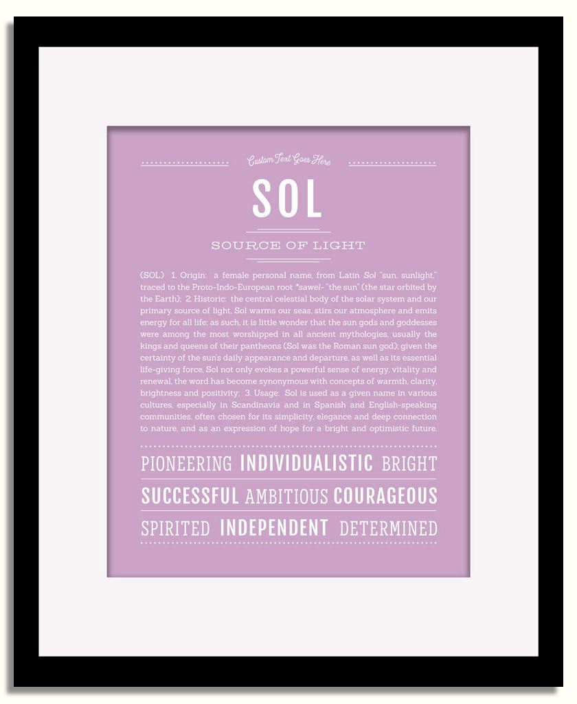 Frame Options | Lilac | Black Frame, Matted