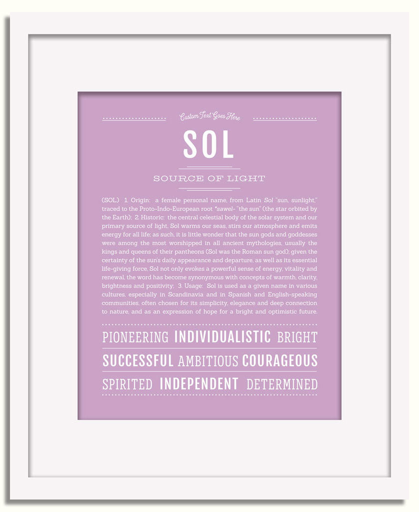 Frame Options | Lilac | White Frame, Matted