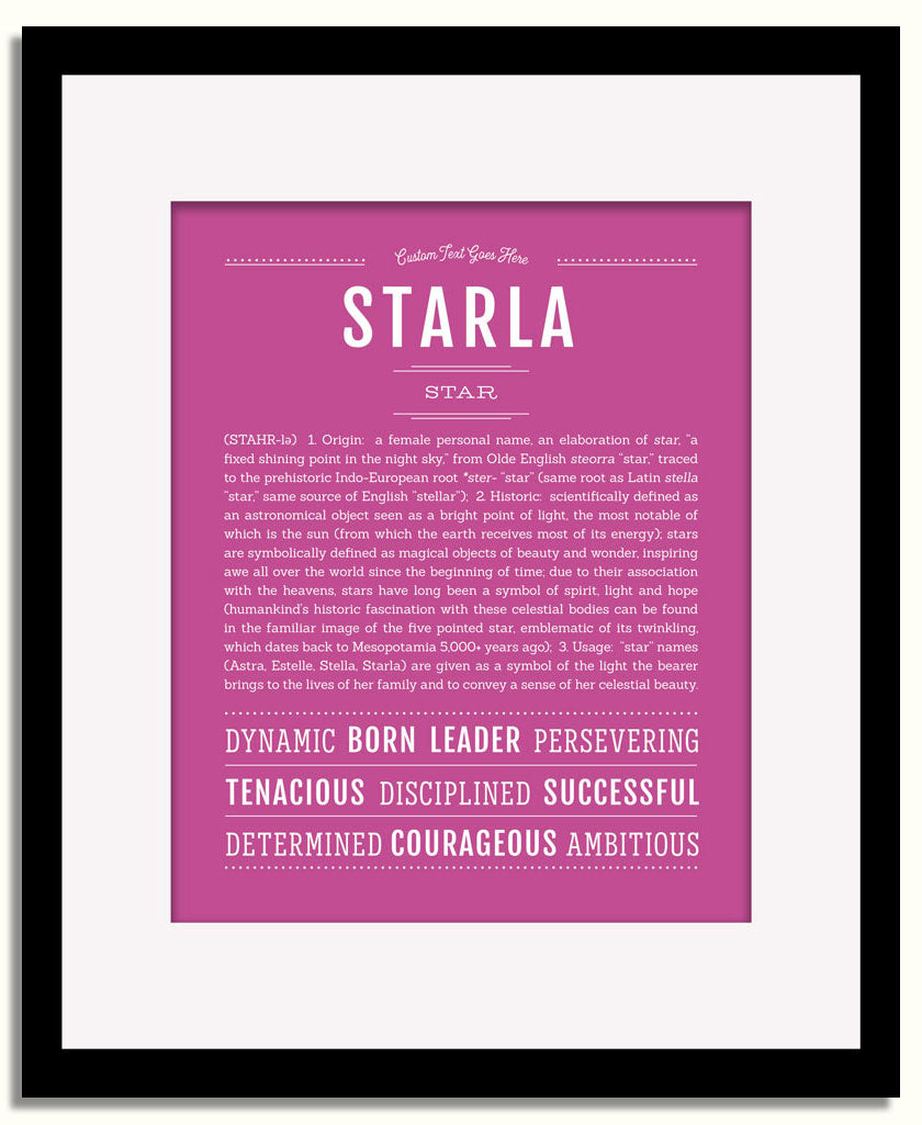 Frame Options | Dark Pink | Black Frame, Matted