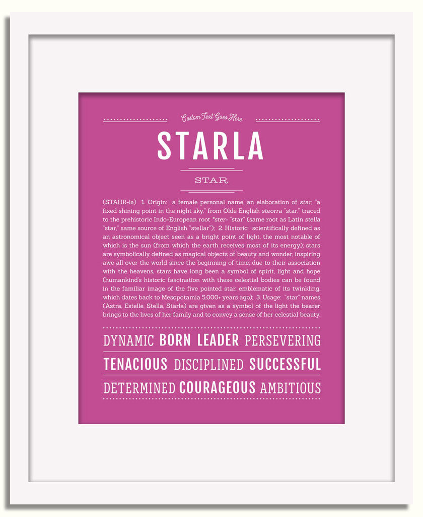 Frame Options | Dark Pink | White Frame, Matted