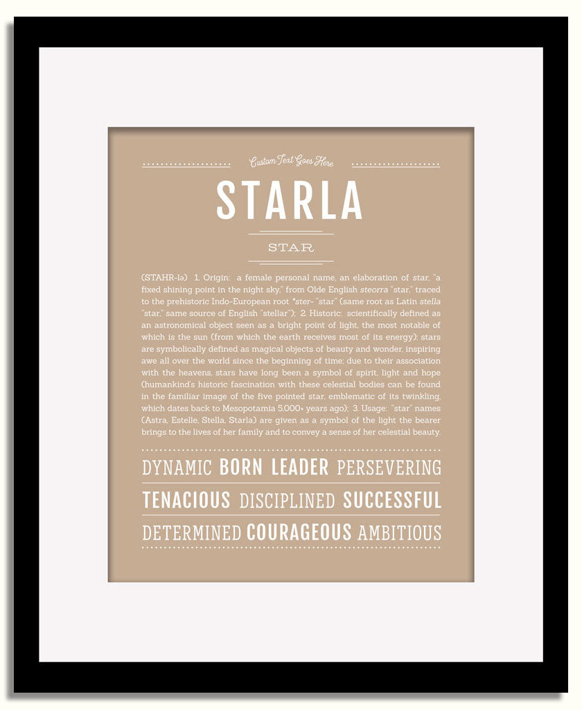 Frame Options | Tan | Black Frame, Matted