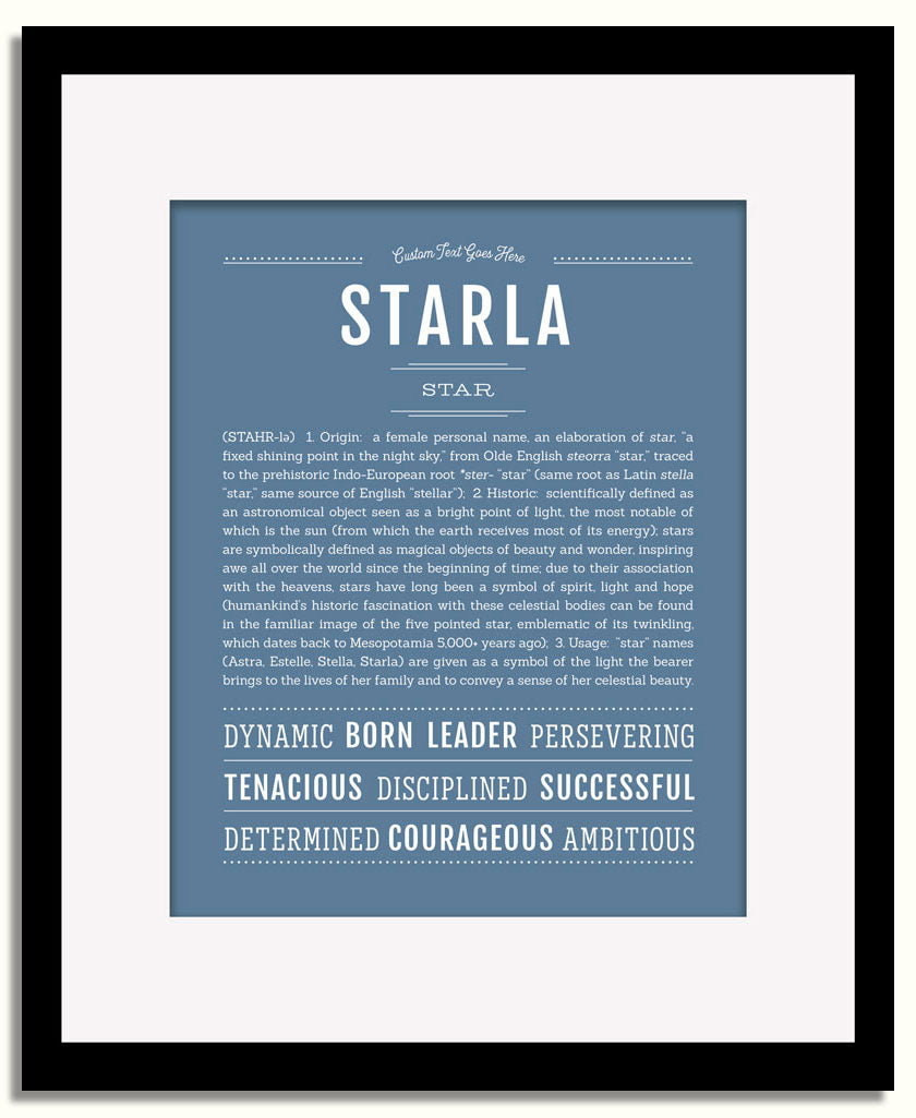 Frame Options | Steele Blue | Black Frame, Matted