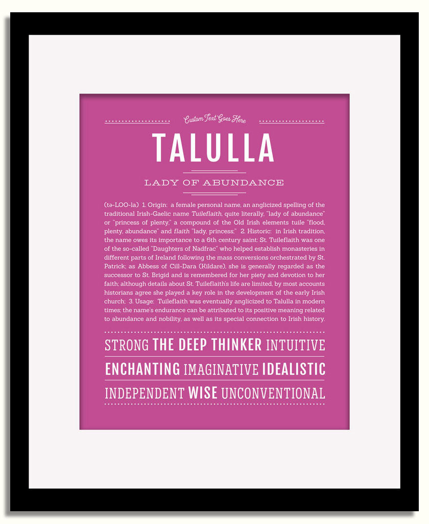 Frame Options | Dark Pink | Black Frame, Matted