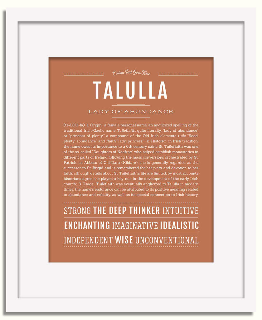 Frame Options | Terra Cotta | White Frame, Matted