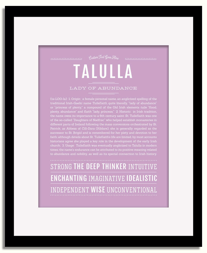 Frame Options | Lilac | Black Frame, Matted