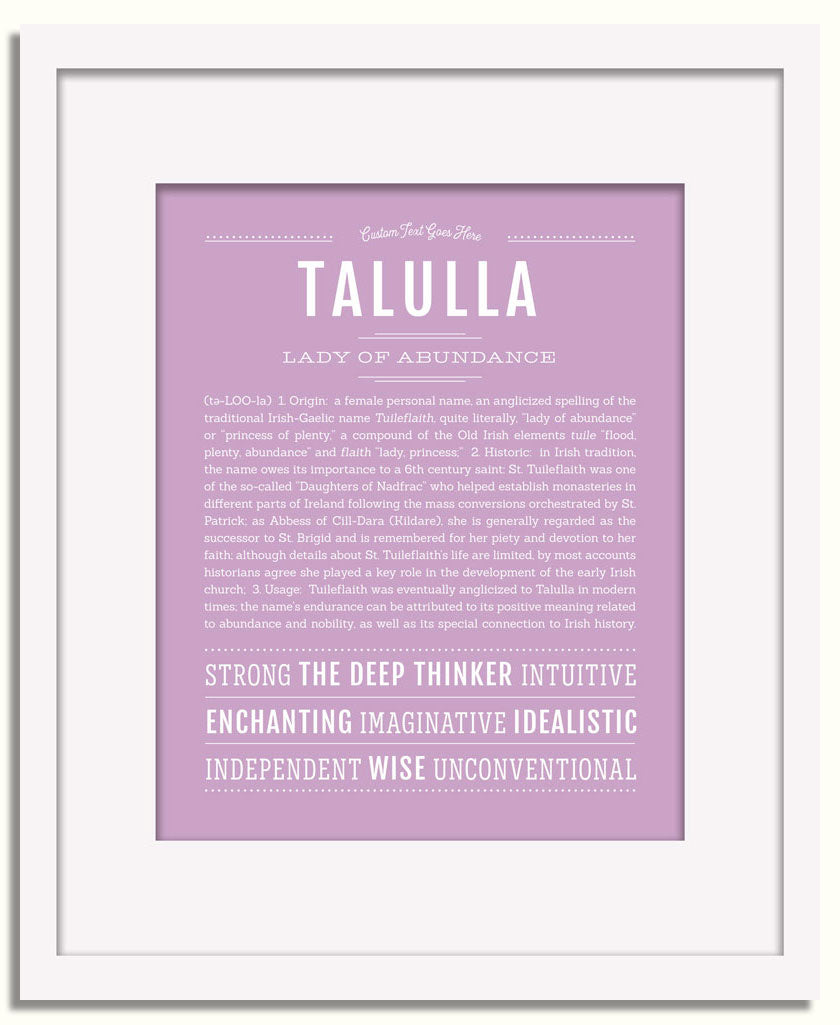 Frame Options | Lilac | White Frame, Matted