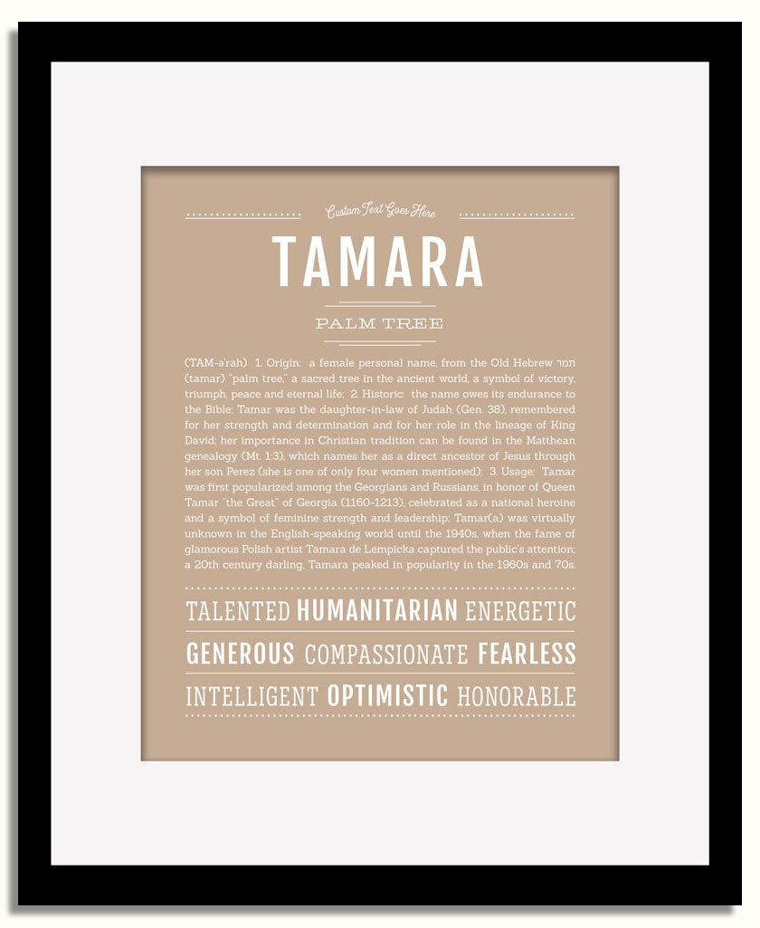 Frame Options | Tan | Black Frame, Matted