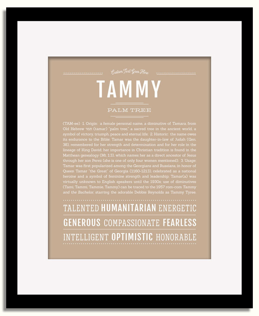 Frame Options | Tan | Black Frame, Matted