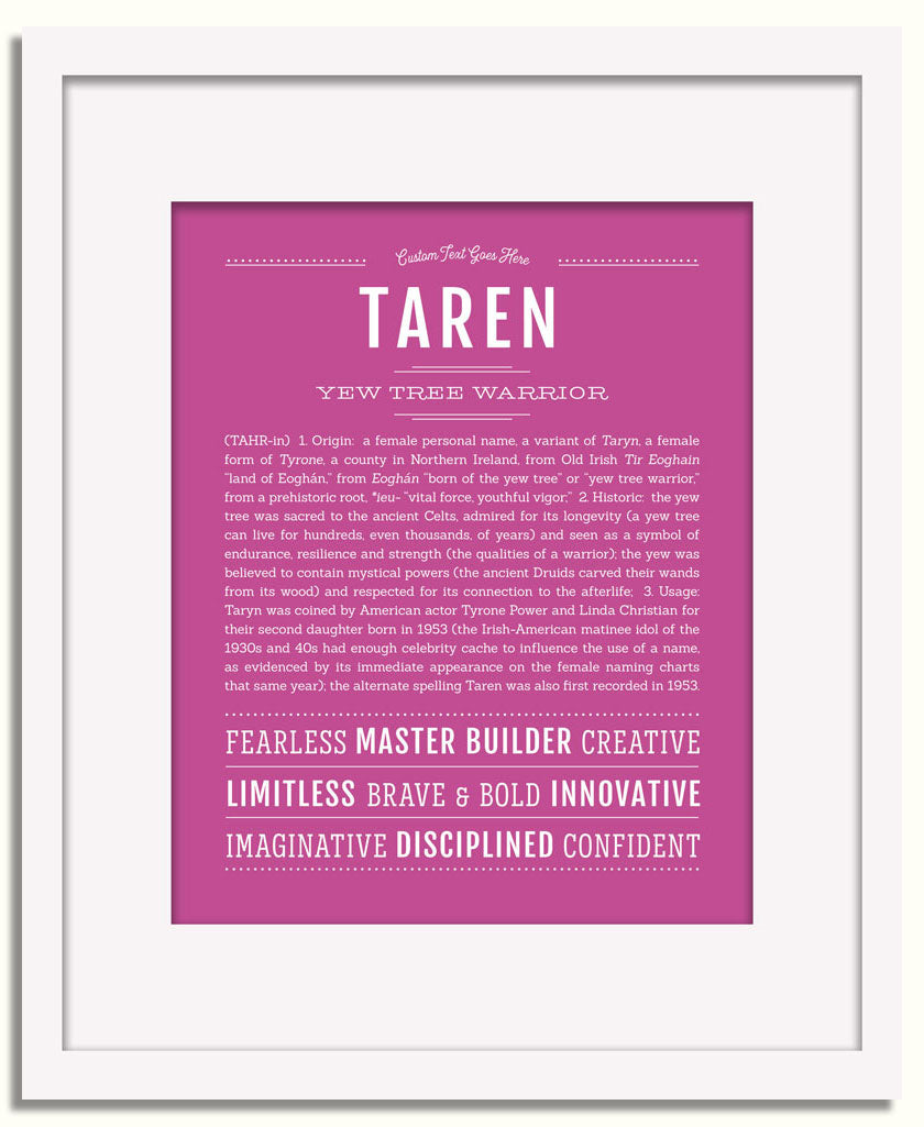 Frame Options | Dark Pink | White Frame, Matted