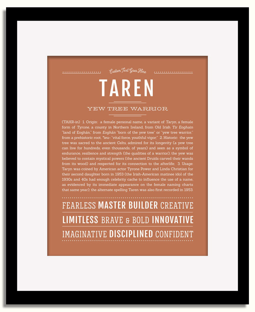 Frame Options | Terra Cotta | Black Frame, Matted