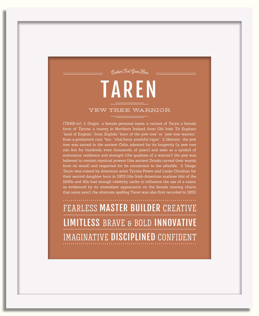 Frame Options | Terra Cotta | White Frame, Matted