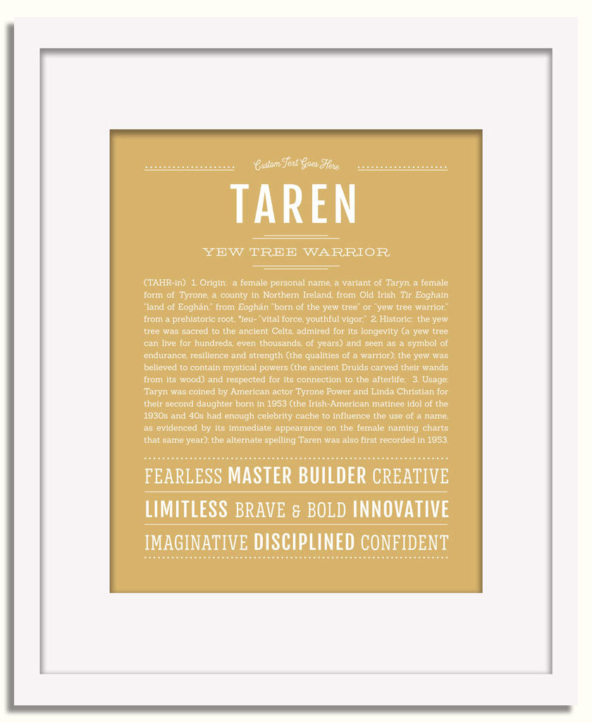 Frame Options | Matte Gold | White Frame, Matted