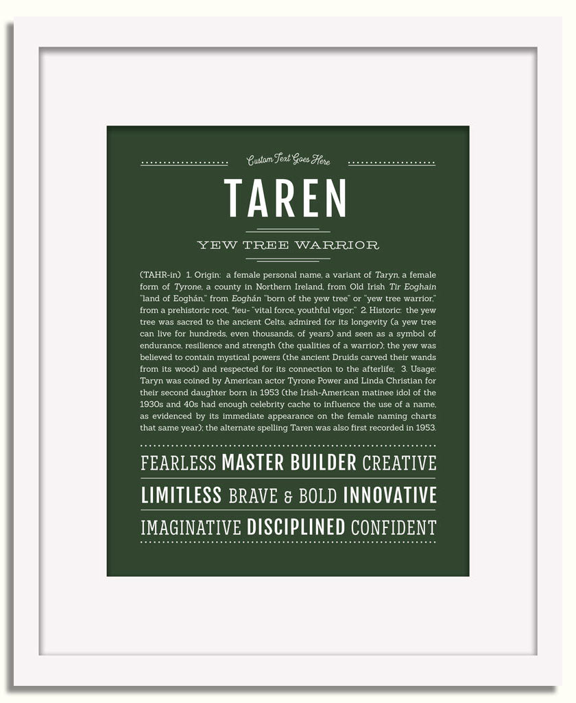 Frame Options | Deep Forest | White Frame, Matted