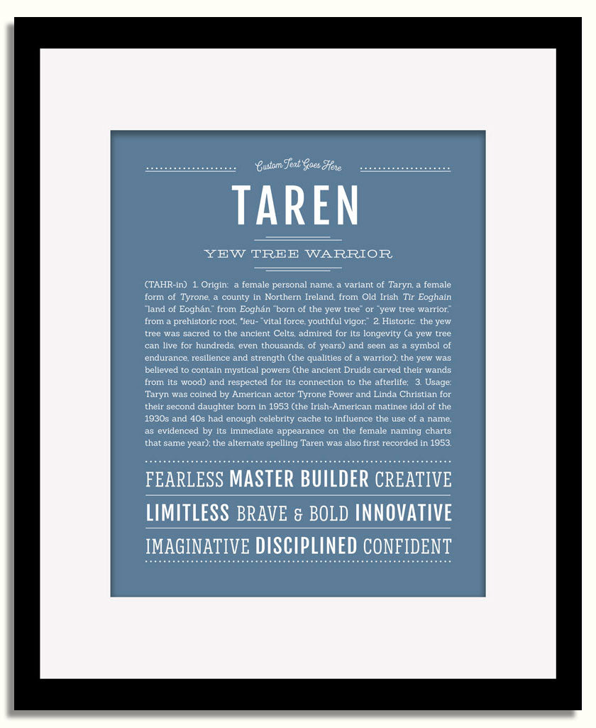 Frame Options | Steele Blue | Black Frame, Matted