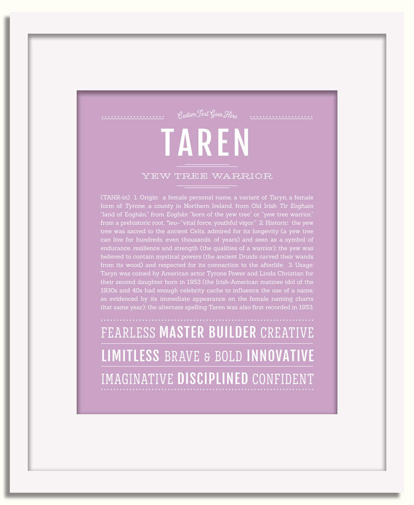 Frame Options | Lilac | White Frame, Matted