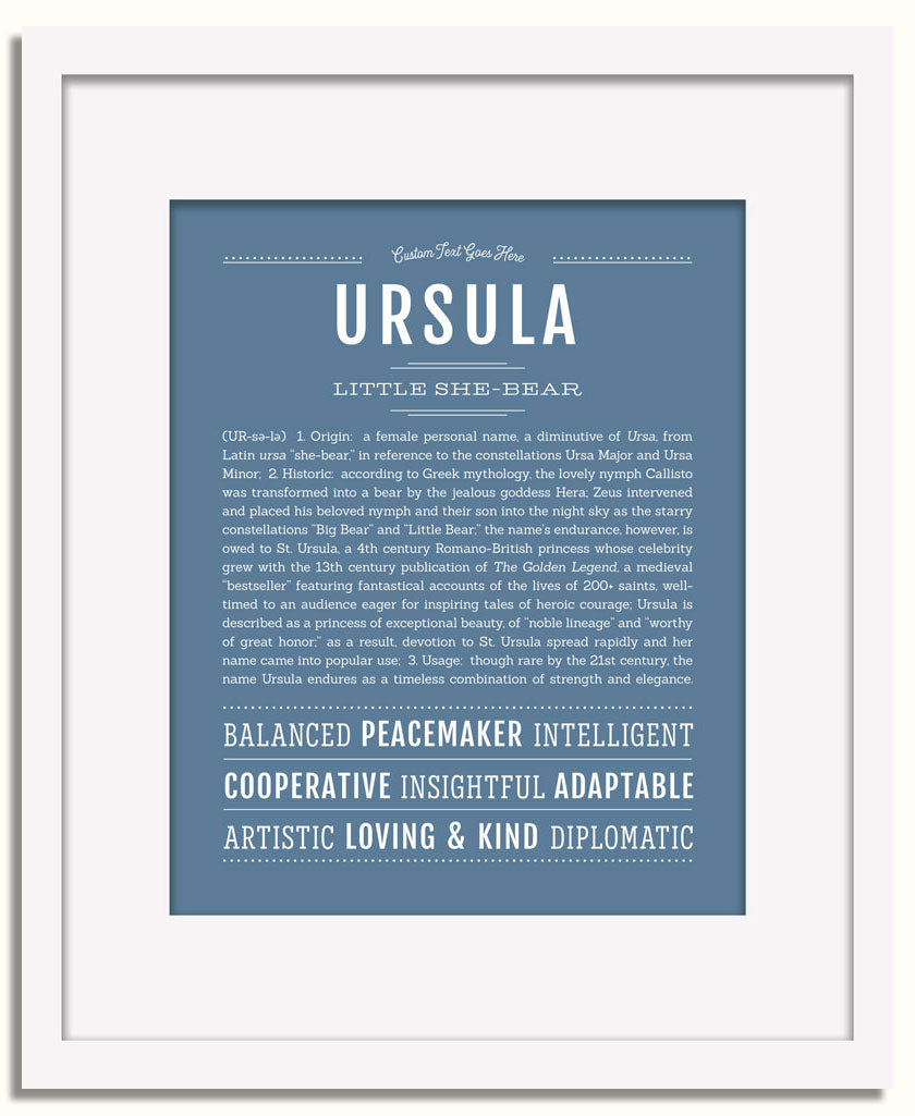 Frame Options | Steele Blue | White Frame, Matted