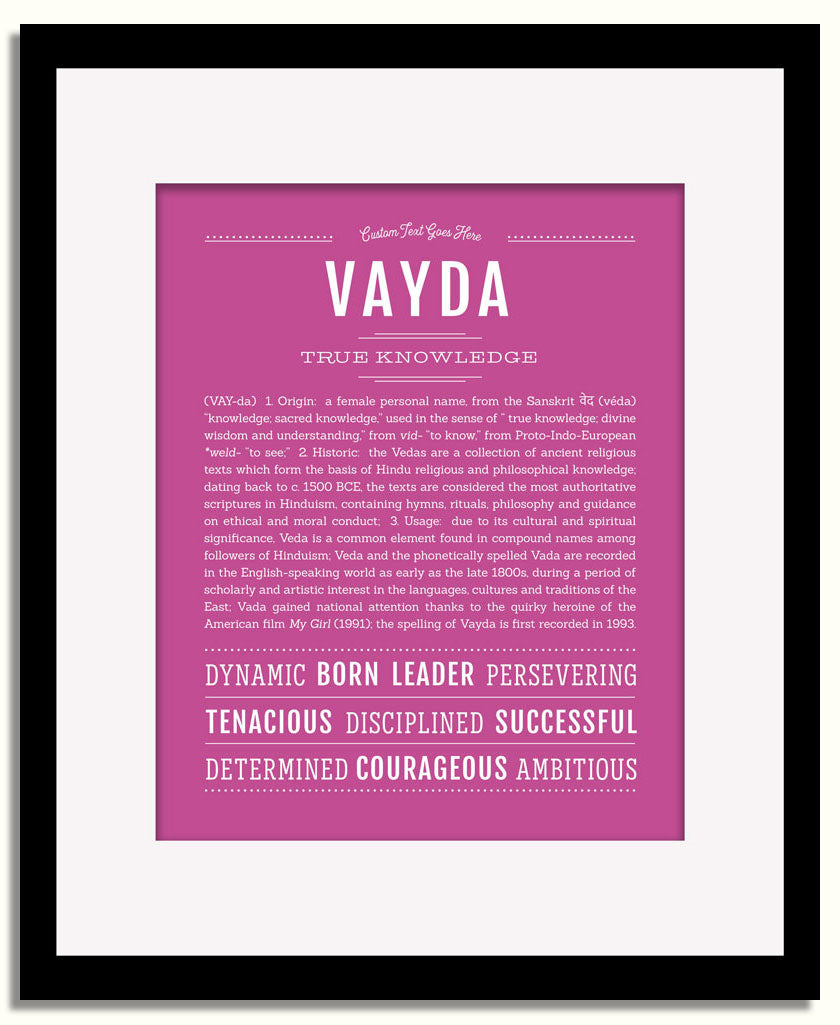 Frame Options | Dark Pink | Black Frame, Matted