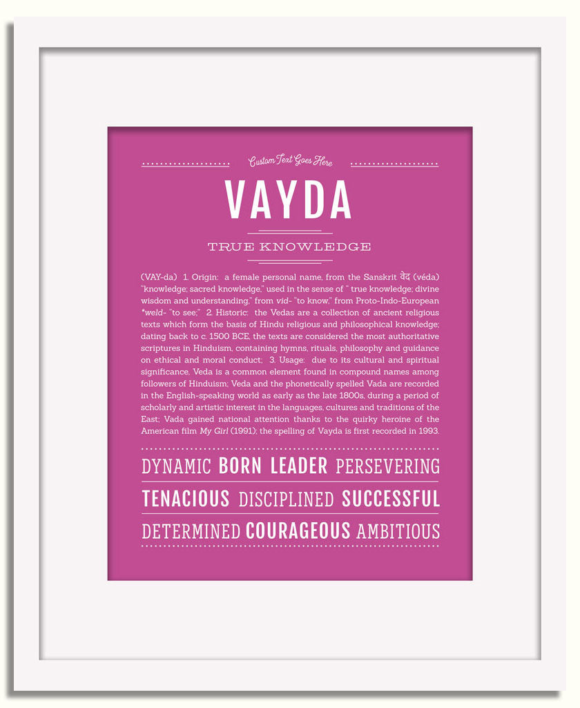 Frame Options | Dark Pink | White Frame, Matted