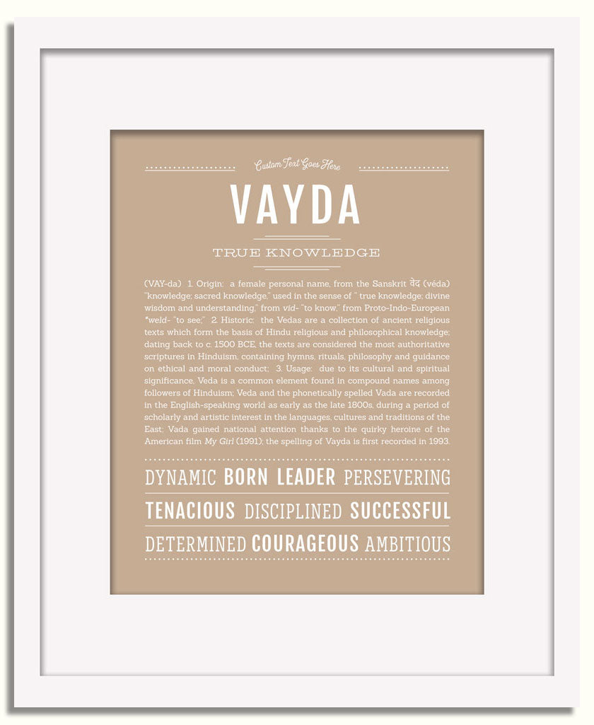 Frame Options | Tan | White Frame, Matted