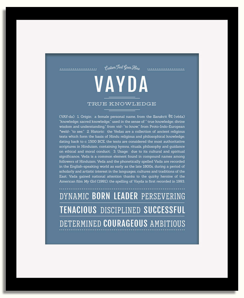Frame Options | Steele Blue | Black Frame, Matted