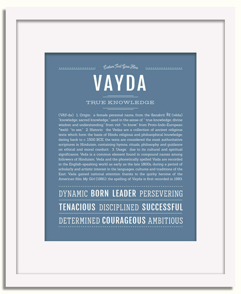 Frame Options | Steele Blue | White Frame, Matted