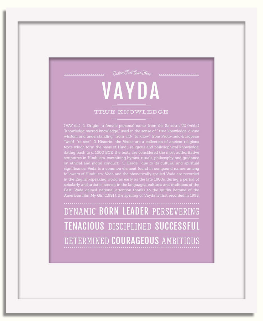 Frame Options | Lilac | White Frame, Matted