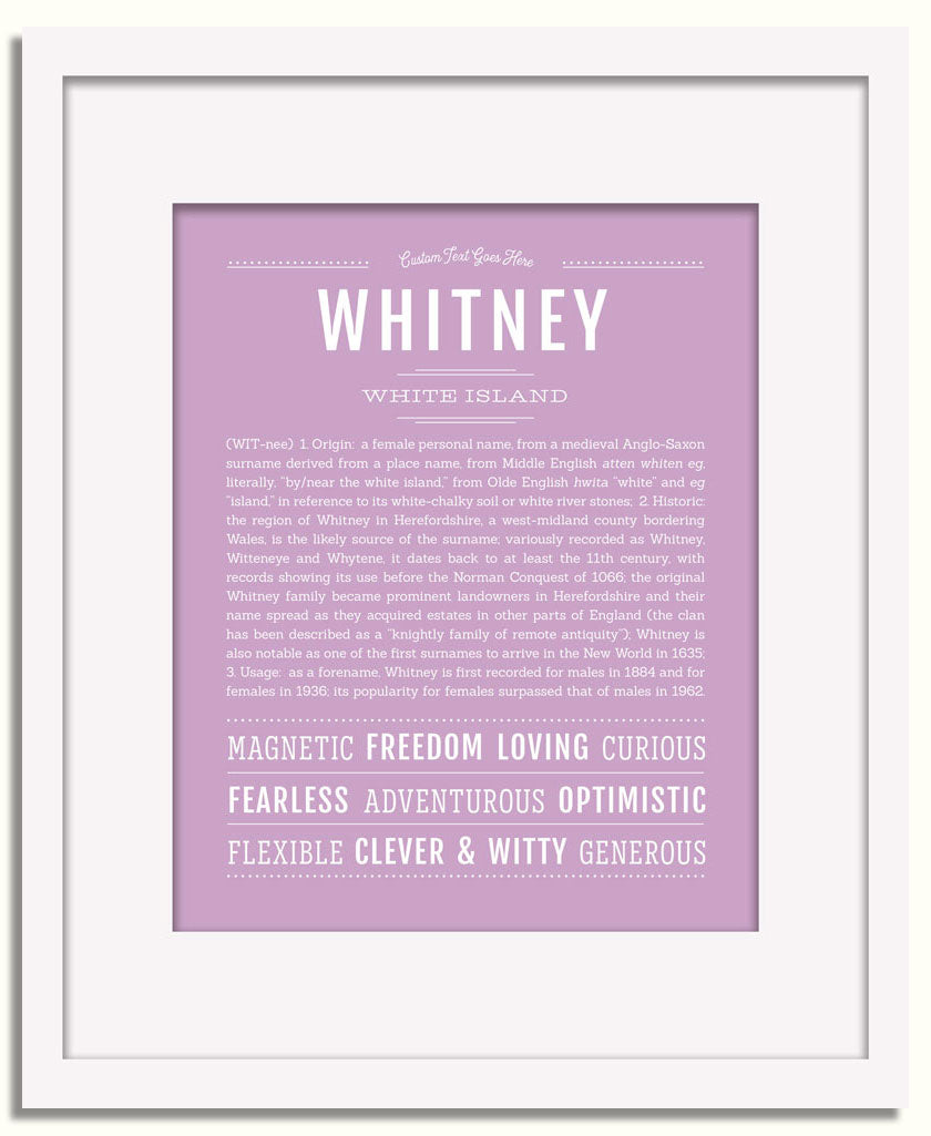 Frame Options | Lilac | White Frame, Matted
