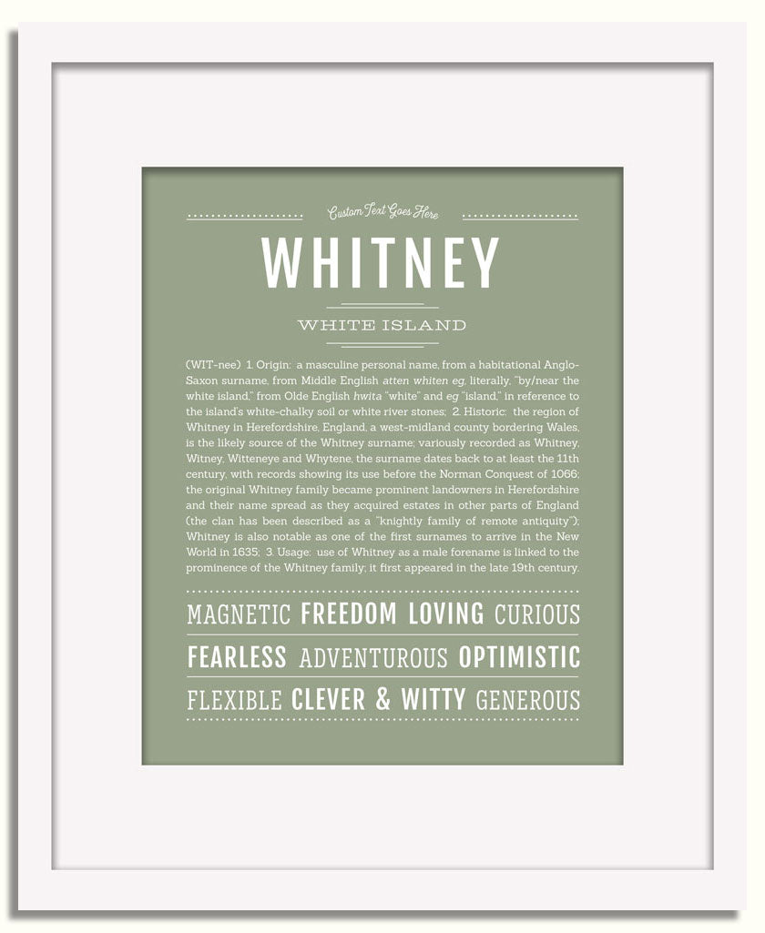 Frame Options | Sage | White Frame, Matted