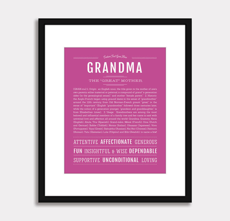 Frame Options | Dark Pink | Black Frame, Matted
