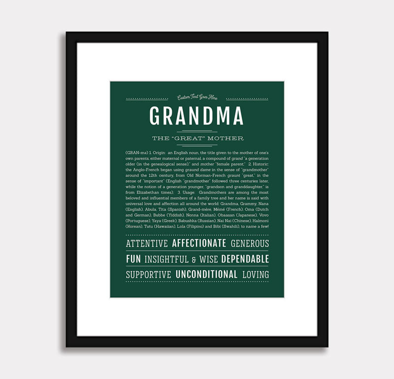 Frame Options | Emerald Green | Black Frame, Matted